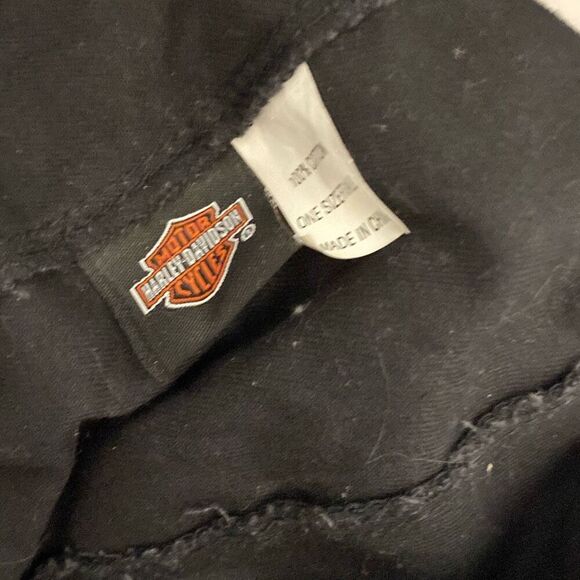 Harley-Davidson Men's Black Tie Back Cotton Baseball Cap Hat Adjustable - Picture 7 of 8